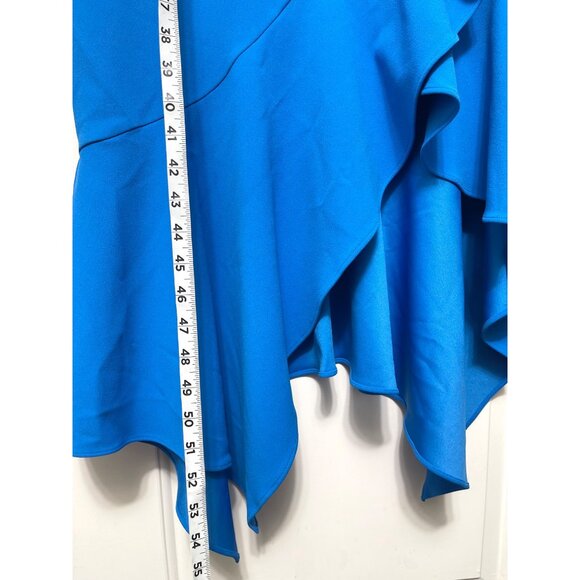 New XSCAPE Women's One-Shoulder High-Low Dress in Blue Size 12 - Picture 9 of 11